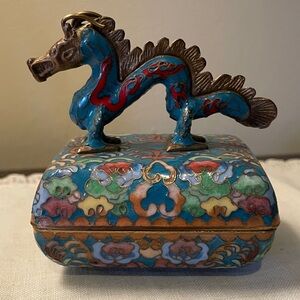 Ardleigh Elliott Cloisonné Dragon Dance 1992 Musical Trinket Box